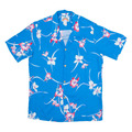 MADE IN PARADISE hawaiianisches Herrenhemd blau mit Blumenmuster S