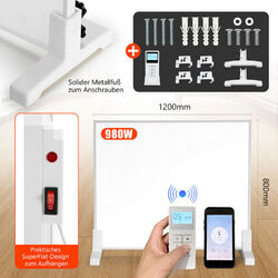 Infrarotheizung Thermostat APP Heizkörper Badezimmer für 6-20m2 300-1200 Watt