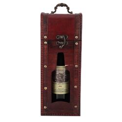 Weinbox Geschenkbox aus Holz für 1 Flasche Vintage Deko Weinkiste mit Griff NEU