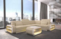 Ledercouch Design Eck Sofa VERONA L Form Ecksofa Luxus Couch LED Eckcouch Modern