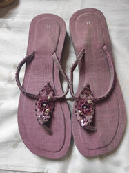 Schicke Flip Flops, Zehentrenner, lila, tolles Design, 38 - 39