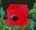 Tolle Metall Spardose Tresor Minisafe Zahlenschloss Drehschloss Rot Retro-Design