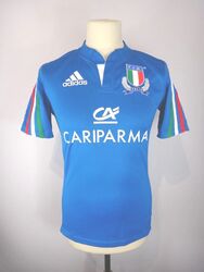 Adidas Italien Rugby Shirt Herren XS extra klein blau 2014 RBS Six Nations Trikot