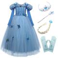 Kosplay Mädchen Cinderella Prinzessin Kostüm Kinder Märchen Aschenputtel Karn...