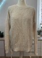 H&M Beige Pullover Gr. S 36/38 mit Schnürung an Seiten Strickpullover Baumwolle