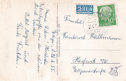 Landpoststempel Ediger über Cochem (Mosel), 1955, auf Ak