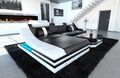 Ecksofa Ledercouch Sofa LED Leder Ledersofa Grau Schwarz Eckcouch Turino L Form