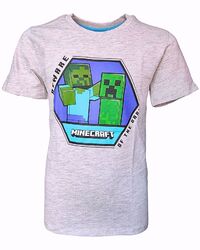 Minecraft T-Shirt für Jungen - Creeper Kinder Kurzarmshirt Gr. 116 - 152 cm