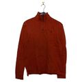 Polo Ralph Lauren 1/4 Zip Pullover Gr. S Orange Herren Sweatshirt Sweater Pony