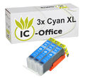 3x XXL CLI 551 Cyan Chip Patrone Tinte CANON IP7250 MG5450 MG6450 MX725 MX925