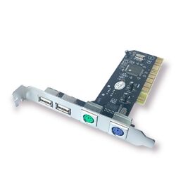 PCI 2-port USB 2.0 + 2-Port PS/2 Controller Karte #a853