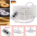 LED Stripe Streifen Wasserdicht 230V Dimmbar AN/AUS Band Leiste Lichtschlauch DE