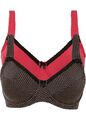 Neu 2er Pack BH mit Bügel mit Bio-Baumwolle Gr. (80) F Schwarz Rot Bra Unterhemd