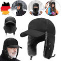 Unisex Herren Winter Fliegermütze Warm Wintermütze mit Ohrenklappen Russenmütze