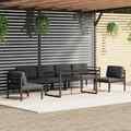 Garten Lounge Set Kissen Gartenmöbel Sofa Garnitur Sitzgruppe Aluminium vidaXL