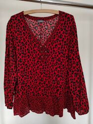 Tolle Samoon Bluse Gr.48 rot schwarz animal Schnürverschluss vorne - Neu 89,90 €