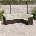 Gartenmöbel Sofa Garnitur Lounge Sitzgruppe 6-tlg. Schwarz Poly Rattan vidaXL