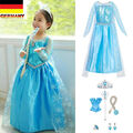 Kinder Mädchen Eiskönigin Prinzessin Elsa Cosplay Kleid Party Karneval Kostüme