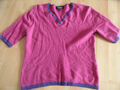 ESPRIT collection schöne Kurzarmpullover pink lila m. Kaschmir Gr. L TOP 04-13