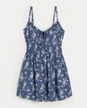 Hollister Jumpsuit Kleid Einteiler mit Steppnähten blau Blumenmuster Gr. M NEU