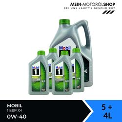 Mobil 1 ESP X4 0W-40 Mercedes MB 229 VW 511 00 Porsche 5+4 Liter = 9 Liter