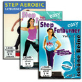 3 DVD Fitness Set - 3x Step Aerobic Fatburner für Stepper Steppbrett Bord - Neu