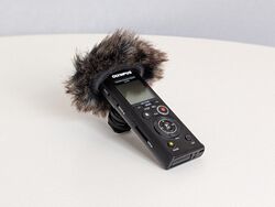 Olympus LS-P4 Hi-Res PCM Recorder mit Windschutz, Kabel und Kamerahalterung