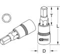 KS TOOLS 1/2" Bit-Stecknuss Innensechskant, kurz, 4mm (911.1304)