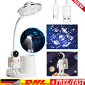 LED Schreibtischlampe Astronaut Projektor Lampe Kinder Leselampe mit Stifthalter