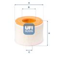 UFI 27.A54.00 Luftfilter für AUDI A6 Avant (4G5, 4GD, C7) Filtereinsatz