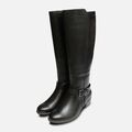 Tamaris Schwarz Leder Damen Designer Reißverschluss Stiefel