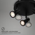 BRILONER Badleuchte Badezimmerlampe LED GU10 14,4W Strahler Deckenleuchte IP44 S