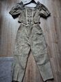 Tracht Landhaus Look Meico Oberteil Gr 46+Hose GR 44 Echt Wildleder Oliv/grau