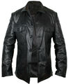 Herren Jacke Echtleder schwarz Originales und weiches  Biker Nappa Leder