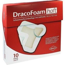 DRACOFOAM Haft Schaumstoff Wundauflage 12,5x12,5cm 10St Verband PZN 6681550