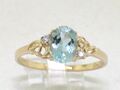 Aquamarin Ring 585 Gelbgold 14Kt Gold natürlicher Aquamarin   2 Brillanten