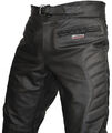 Herren CE gepanzerte Motorrad Biker schwarze Lederhose Motorradjeans Hose