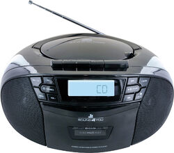 CD-Player tragbar Kinder Radio Kassette FM MP3 AUX USB LCD Display 1,2W schwarz