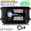 iFreGo 7" HD DAB GPS Autoradio DVD 2DIN USB LED Für VW Golf V VI Polo 6R Sharan