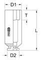 KS Tools 3/4" Sechskant-Kraft-Stecknuss, lang, 21 mm - 515.1421