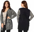 Zizzi Cardigan, Longstrickjacke. Grau-Schwarz. NEU!!! KP 69,95 € SALE%%%