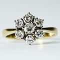 Fabelhafter 0,8 ct Art Deco Daisy Ring Blüte Diamant Brillant Gold Weißgold 585