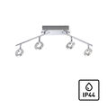 LED Deckenlampe Badezimmer IP44 warmweiß Bad Badezimmer Strahlerleiste silber