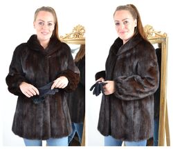 A4535 SAGA MINK NERZ JACKE ECHT PELZ PELZJACKE NERZJACKE - REAL MINK FUR JACKET