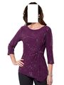 Mona ABEND SHIRT MIT PAILLETTEN DRUCK VIOLETT GR. 46, GR. 48 0816543361