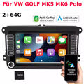 7 zoll Apple Carplay Android 13 Autoradio GPS Navi Für VW GOLF 5 6 MK5 MK6 Polo.