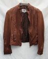 Lammnappa Lederjacke braun 38 JCC perforiertes Leder Jacke cognac Sommerjacke