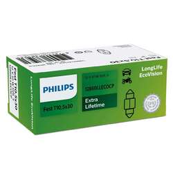 Philips 10W 12V SV8,5 30mm LongLife EcoVision Soffitte 10Stück