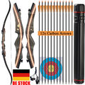 62" Recurvebogen Set Jagdbogen 20-50lbs Bogenschießen Sportbogen Carbonpfeile