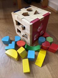 Steckwürfel Holz-Würfel Lernspielzeug-Puzzle Steckbox Spielbox Baby & Kleinkind